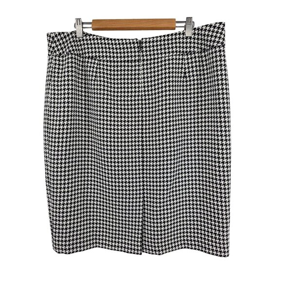 Kasper Womens Houndstooth Pencil Skirt Size 16 100% Polyester Black & White - Picture 2 of 7